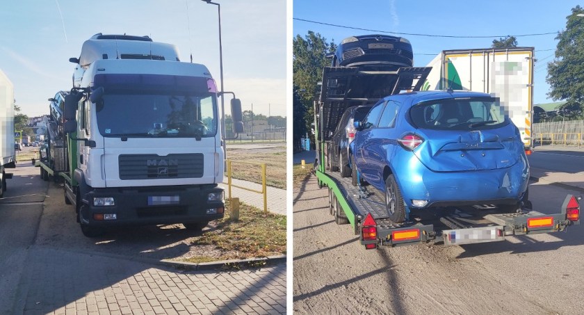 Przewoził używane samochody. W Łomży stracił prawo jazdy