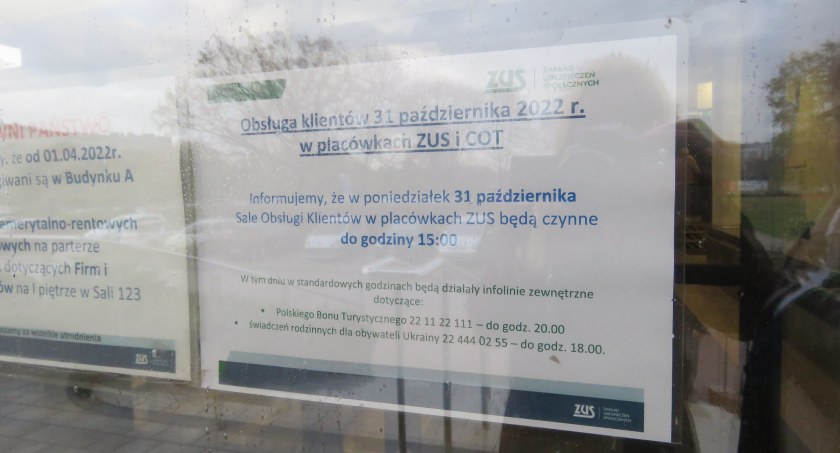 Sale Obsługi Klientów i Centrum Obsługi Telefonicznej ZUS pracują krócej