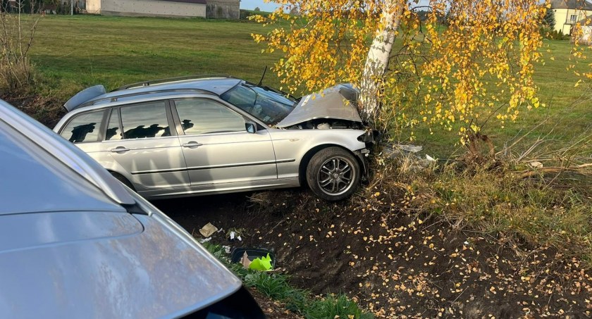BMW na drzewie. Poszkodowany w szpitalu [FOTO]