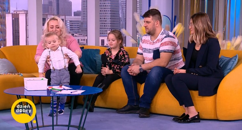 Filip Nowacki z rodziną w programie „Dzień Dobry TVN”