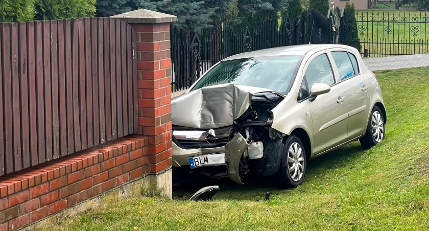 Opel wjechał w ogrodzenie [FOTO]