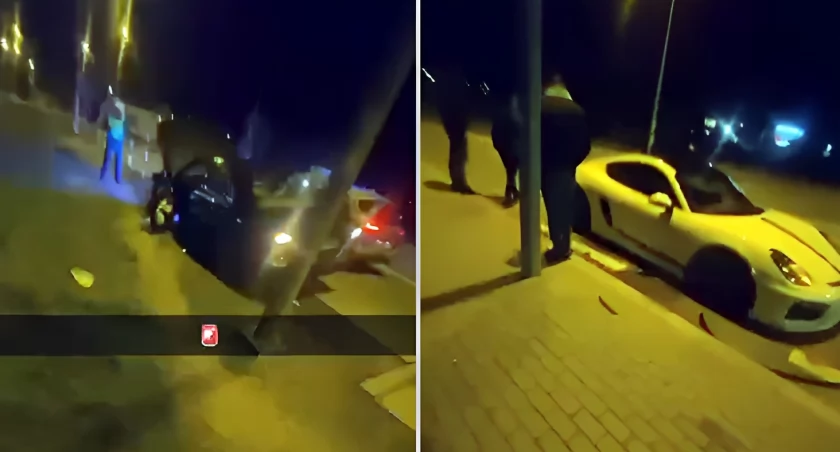 Kolizja bmw i porsche. Zatrzymano sprawcę, który zbiegł z miejsca zdarzenia