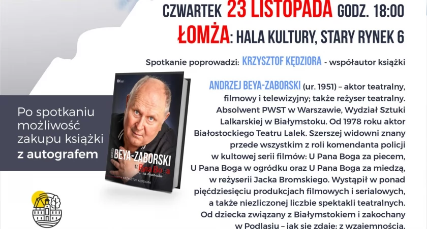 Zaproszenie na wyjątkowe spotkanie autorskie z aktorem Andrzejem Beyą-Zaborskim