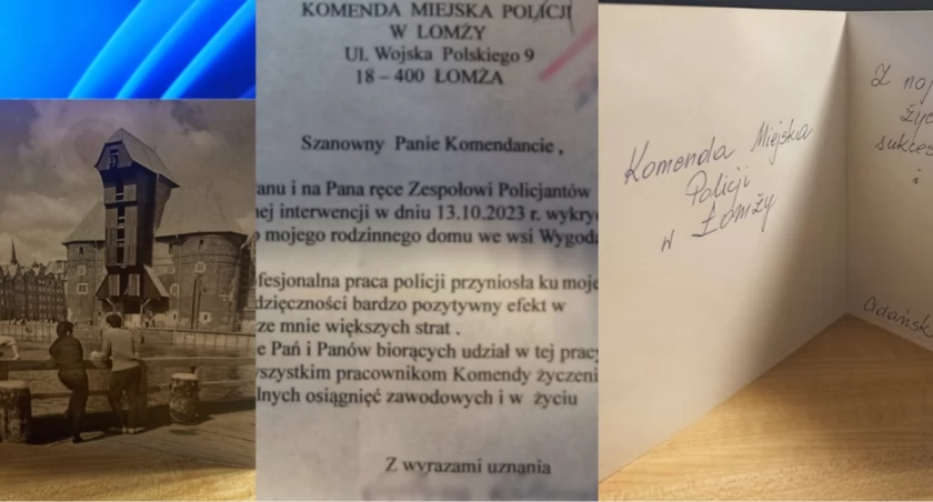 Łomżyńscy policjanci otrzymali podziękowania za ujęcie włamywacza [FOTO]