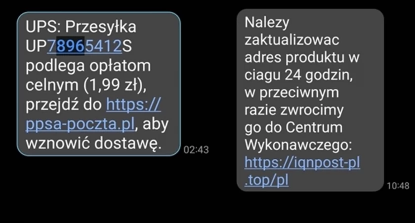 Policja ostrzega przed wiadomościami o rzekomych dopłatach za przesyłkę