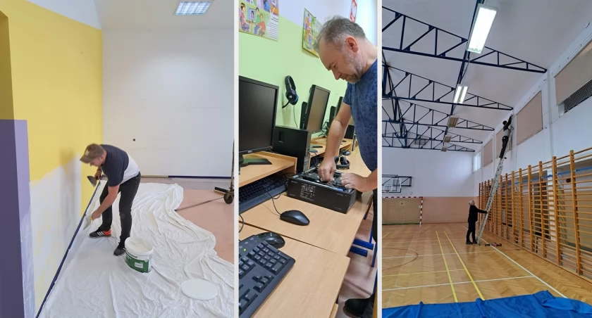 Zimowa przerwa, wiosenne porządki: Rodzice wspierają metamorfozę Szkoły Podstawowej w Konarzycach [FOTO]