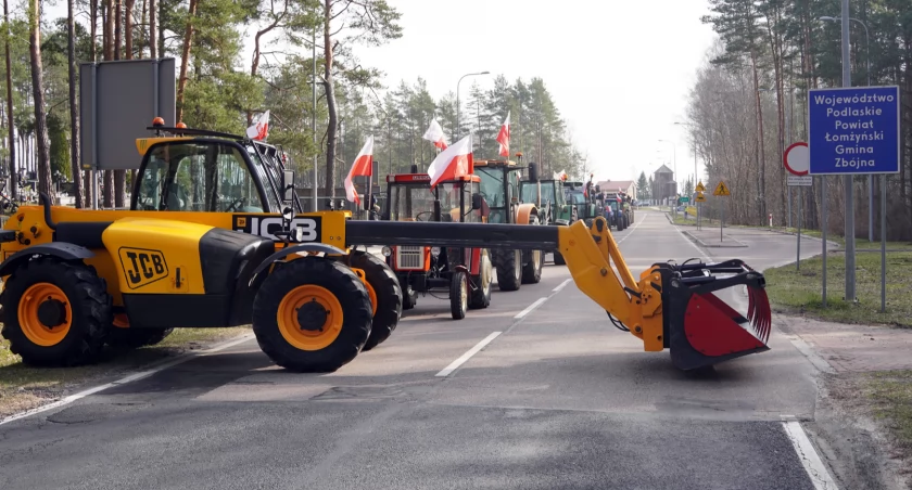 Strajk rolników w Kuziach i kontrola transportu na granicy polsko-litewskiej [FOTO]