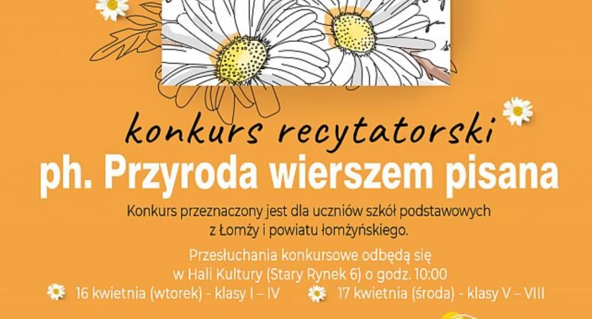 Przyroda wierszem pisana – międzyszkolny konkurs recytatorski. Zgłoszenia przyjmowane są do 6 kwietnia