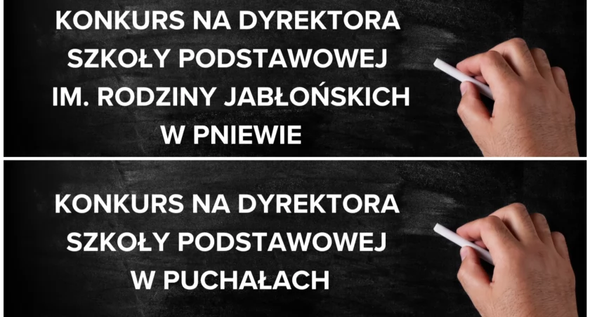 Konkursy na stanowiska dyrektorów SP w Pniewie i Puchałach