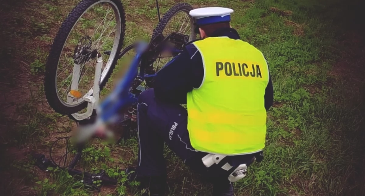 30-letni rowerzysta wjechał w samochód. Miał ponad 3,7 promila alkoholu w organizmie