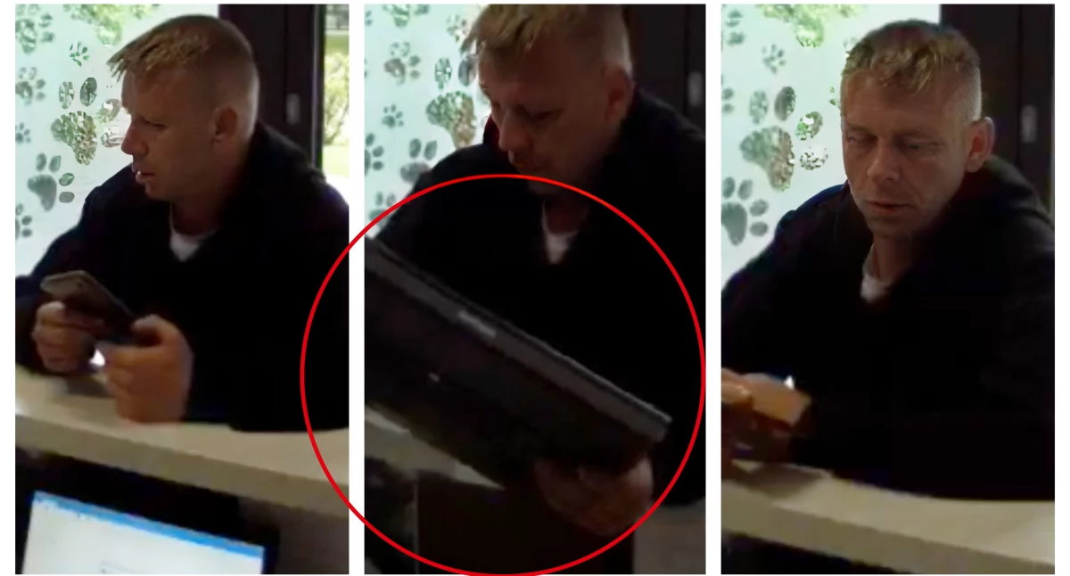Kradzież w gabinecie weterynaryjnym w Łomży. Poznajesz tego mężczyznę?