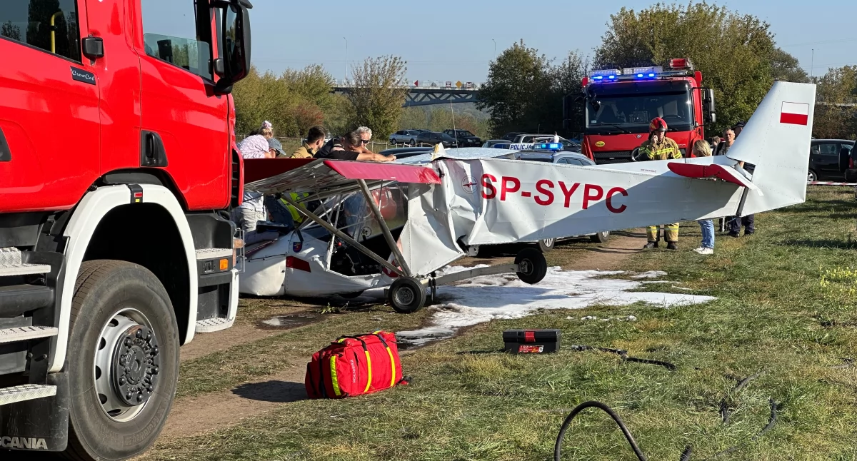 Wypadek samolotu podczas Mikrolotowych Mistrzostw w Łomży [VIDEO i FOTO]