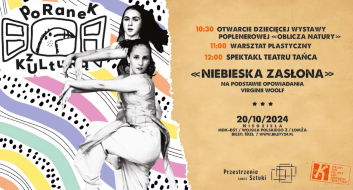 Wernisaż, warsztat plastyczny i spektakl teatru tańca „Niebieska zasłona”