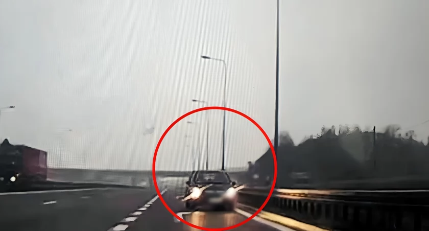 Wjechał pod prąd na ekspresówce. Pomyłka słono go kosztowała [VIDEO] 
