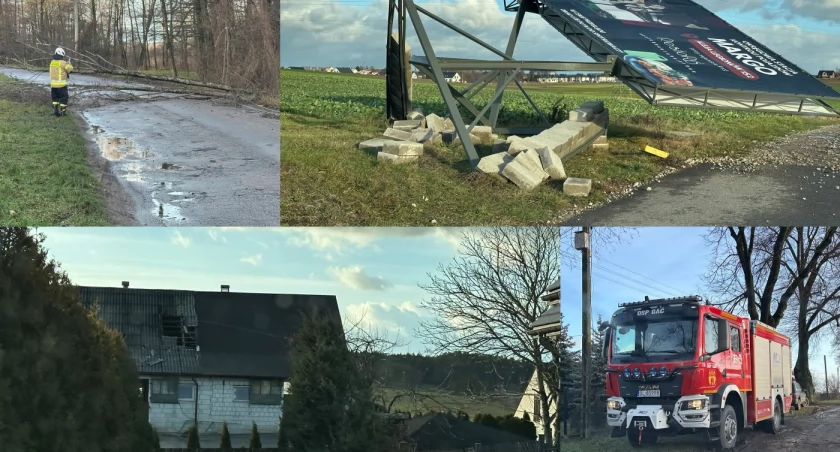 Silny wiatr zbiera żniwo. Ponad 50 interwencji strażaków do powalonych drzew i uszkodzonych dachów [FOTO]