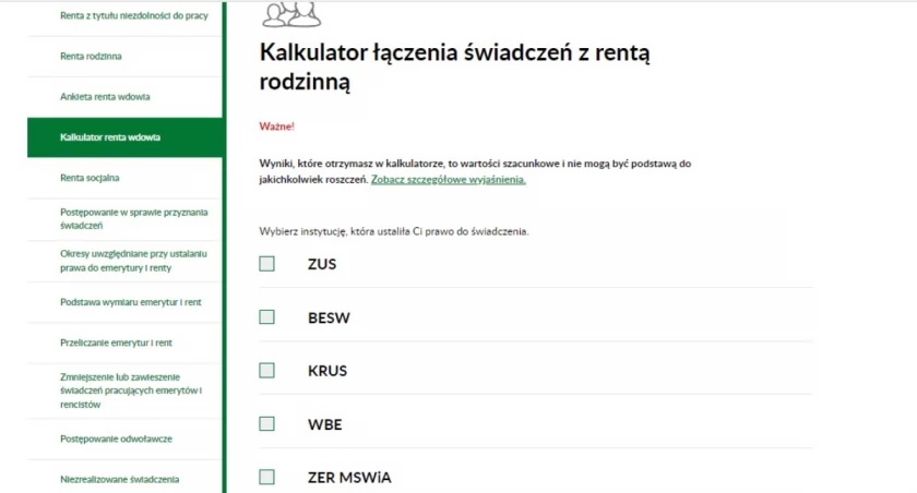 ZUS uruchomił kalkulator renty wdowiej