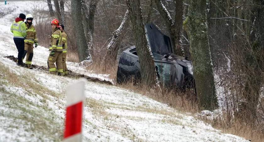 Golf wypadł z drogi i uderzył w drzewo [FOTO]
