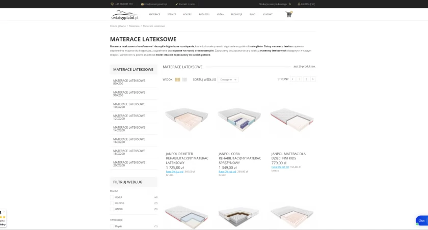 Materace lateksowe - komfort, trwałość i higiena w jednym
