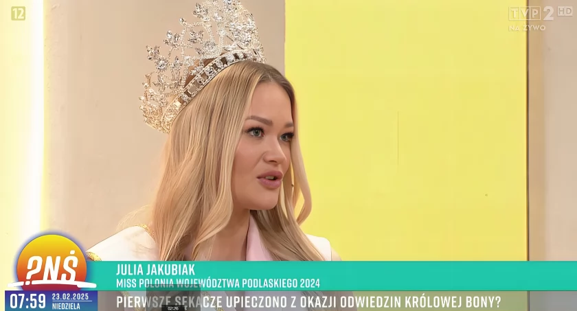 Piękna Miss spod Łomży promuje regionalne specjały w Pytaniu na śniadanie