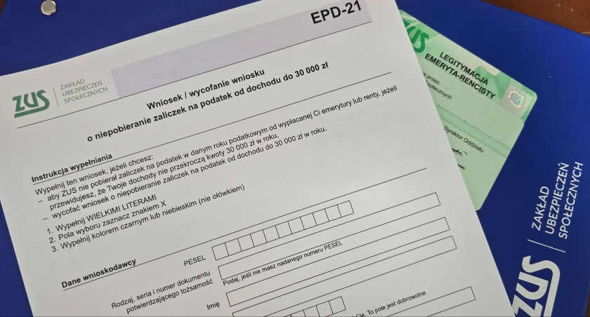 Wniosek o wypłatę emerytury czy renty bez podatku