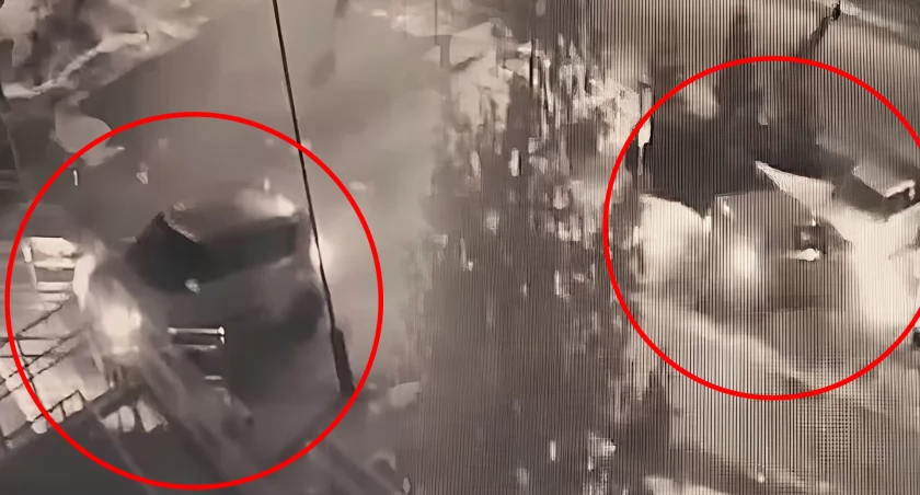 Szokujące sceny przed komendą. Kierowca staranował kilka aut i próbował wjechać do środka [VIDEO]