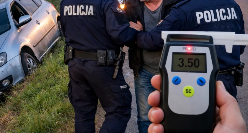 Pijany rajd zakończony w rowie. Policjanci oniemieli, gdy usłyszeli tłumaczenie kierowcy!