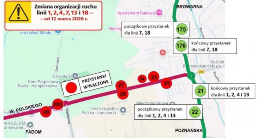MPK wprowadza zmiany w rozkładzie jazdy przez przebudowę ul. Wojska Polskiego