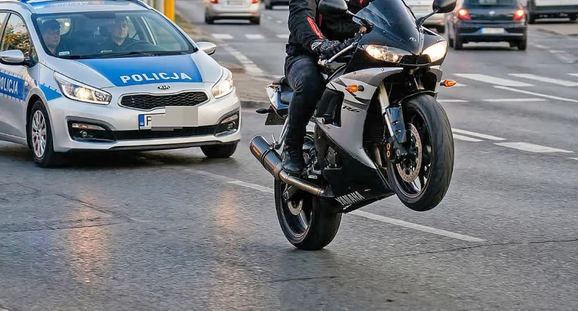 Nowe przepisy w akcji: 23-letni motocyklista w Łomży stracił uprawnienia za jazdę na jednym kole