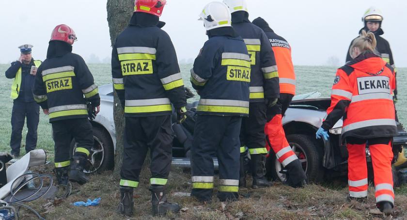 Rogienice Wielkie: Tragiczny wypadek. Nie żyje pasażer [FOTO]