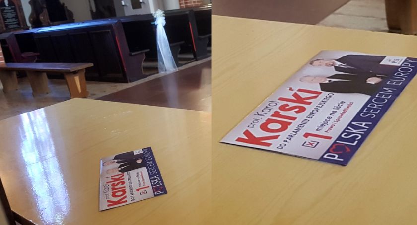 Łomża: Ulotki wyborcze w katedrze [FOTO]