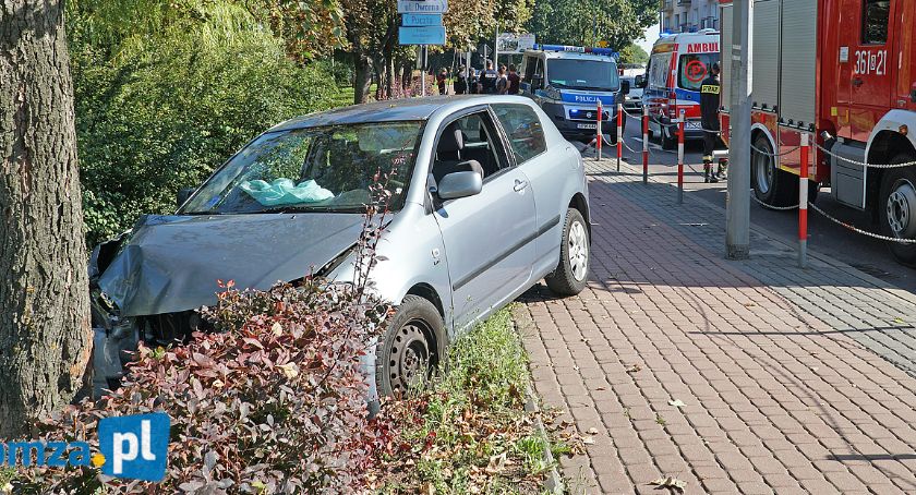 Toyota uderzyła w drzewo na Al. Legionów [FOTO]