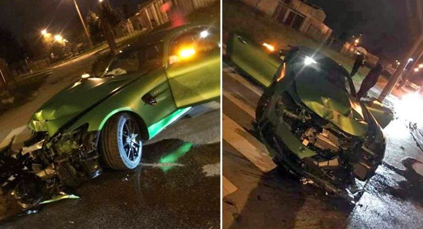 Mercedes wart milion złotych rozbił się w Łomży [FOTO]