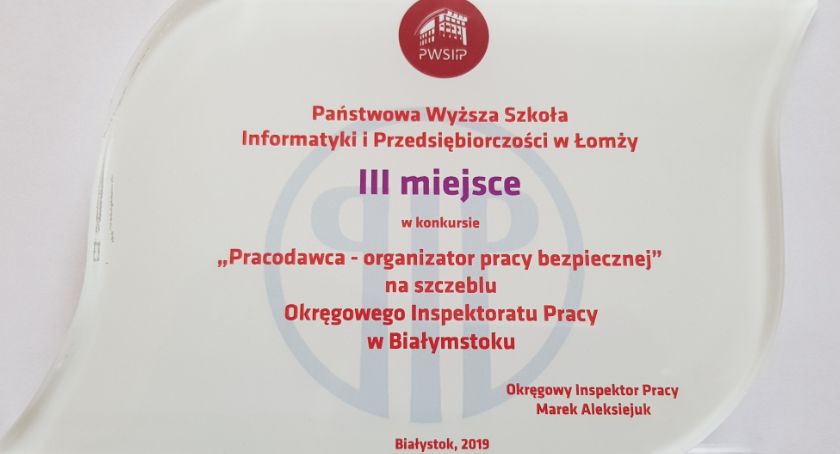 PWSIiP nagrodzona w konkursie Państwowej Inspekcji Pracy