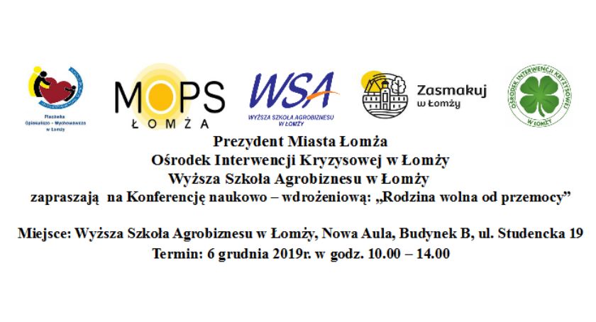 Zaproszenie na konferencję naukowo – wdrożeniową: „Rodzina wolna od przemocy”