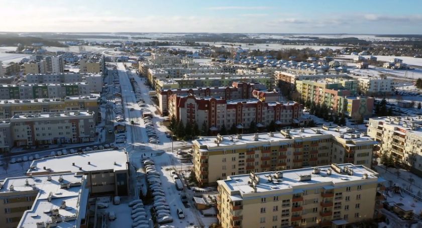 Biała Łomża, czyli pierwszy śnieg w naszym mieście [DRON]