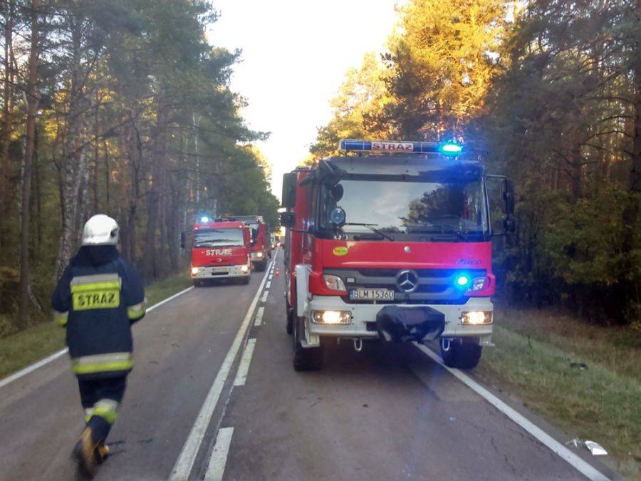 Droga Łomża - Jeżewo zablokowana po wypadku