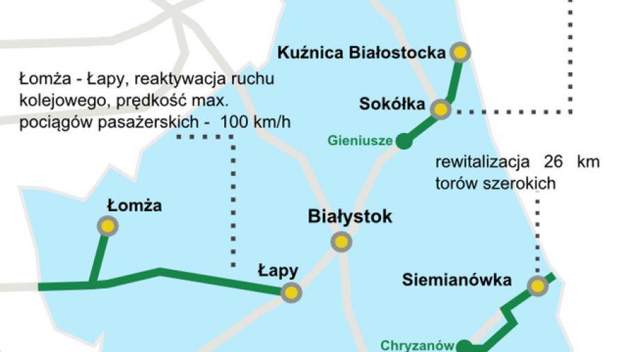 Z Łomży do Łap pociągiem 100 km/h?