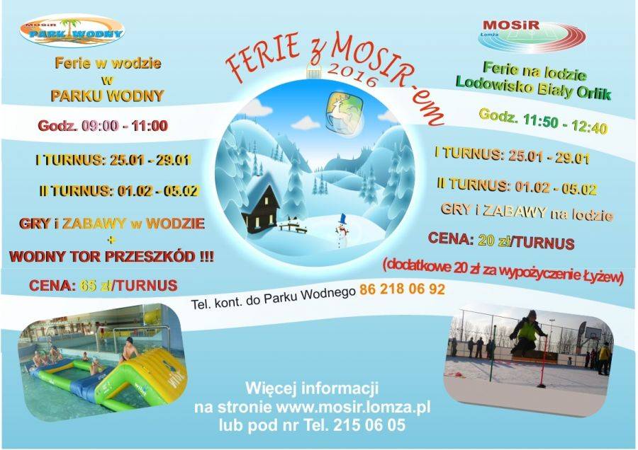 MOSiR przygotował atrakcje na ferie zimowe
