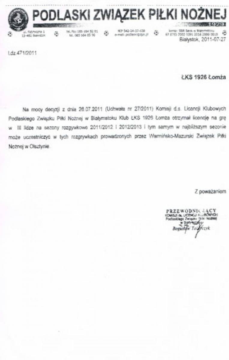 ŁKS ma licencję bez żadnego 