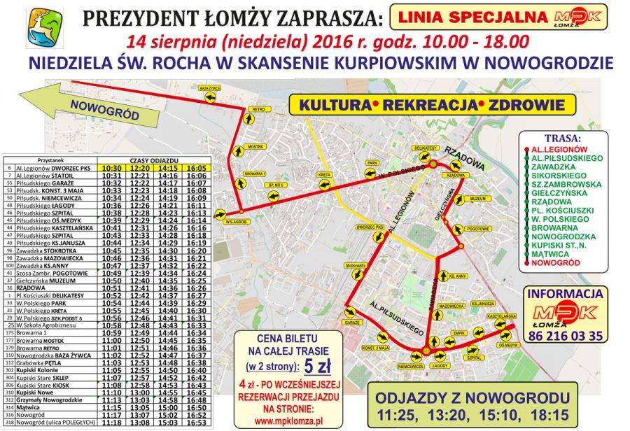 Na Niedzielę Św. Rocha do Nowogrodu dojedziesz empekiem