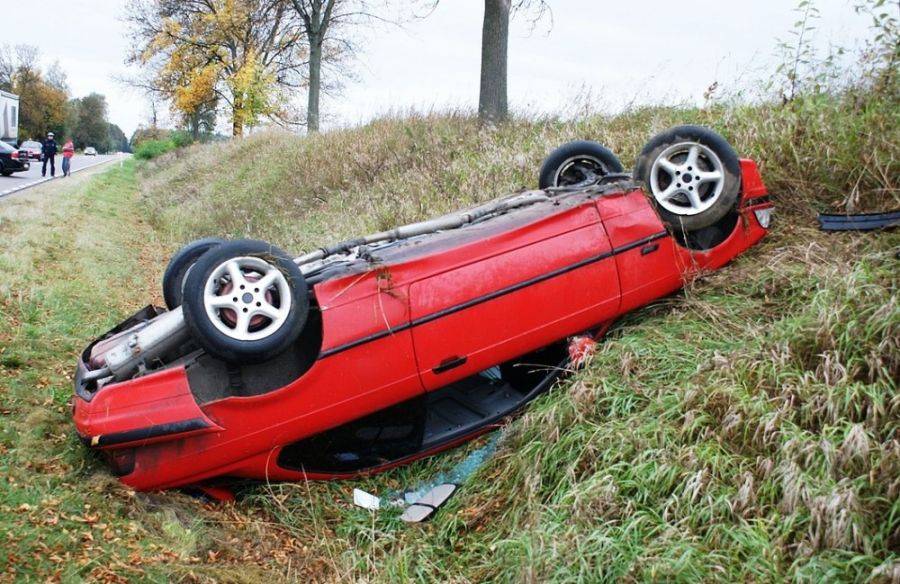 Wypadek za Piątnicą. FOTO