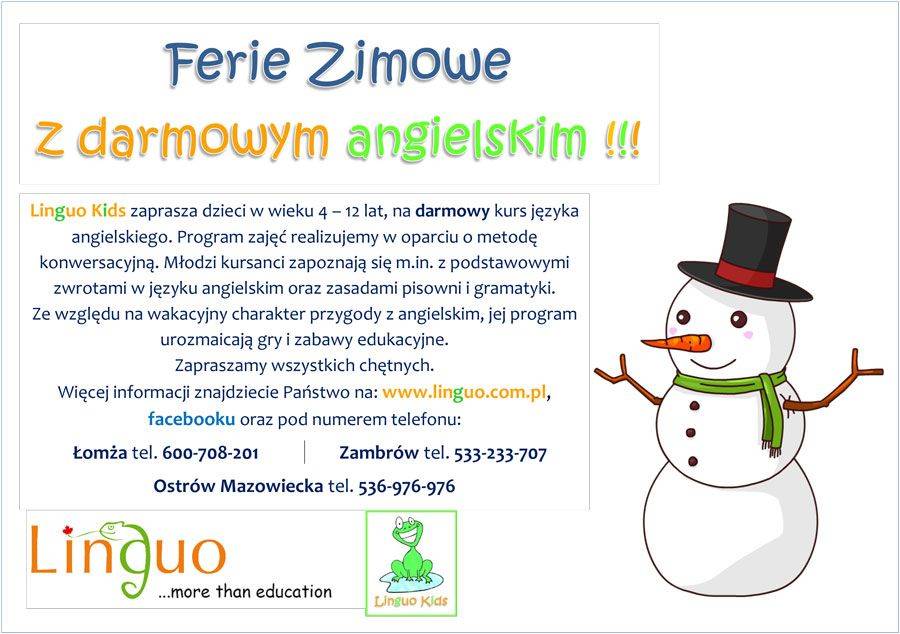 Ferie z darmowym angielskim w Linguo