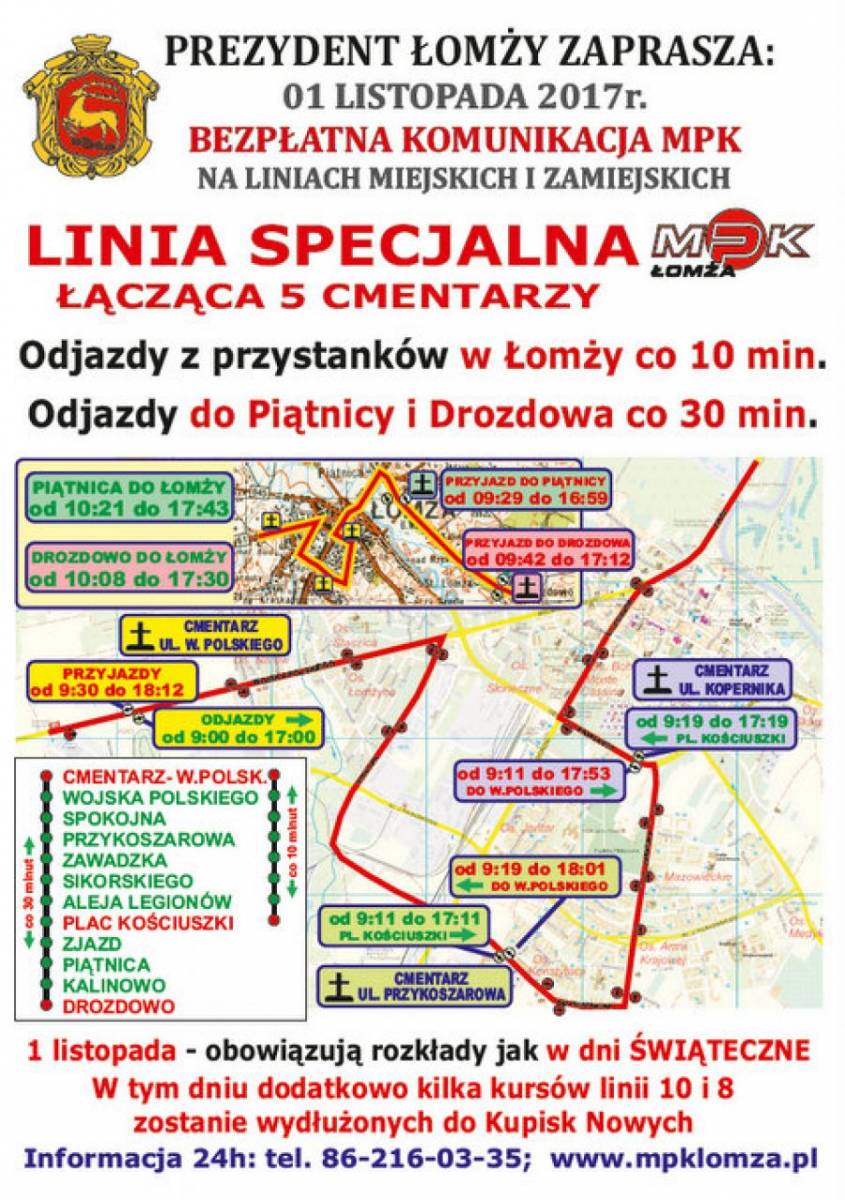 Bezpłatna komunikacja miejska na 1 listopada