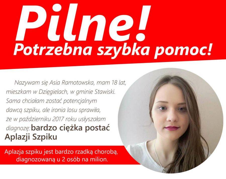 Asia chce żyć! Potrzebuje przeszczepu szpiku