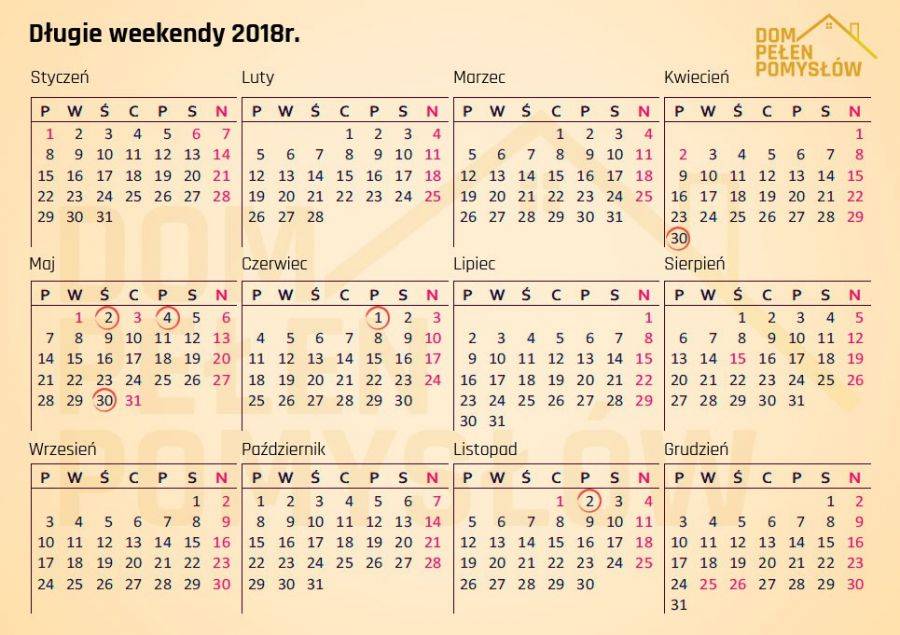 Jak zaplanować sobie urlopy w 2018 roku, aby mieć jak najwięcej wolnego?