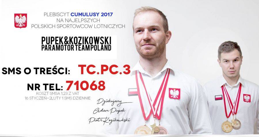 Głosujemy na naszych paralotniarzy!