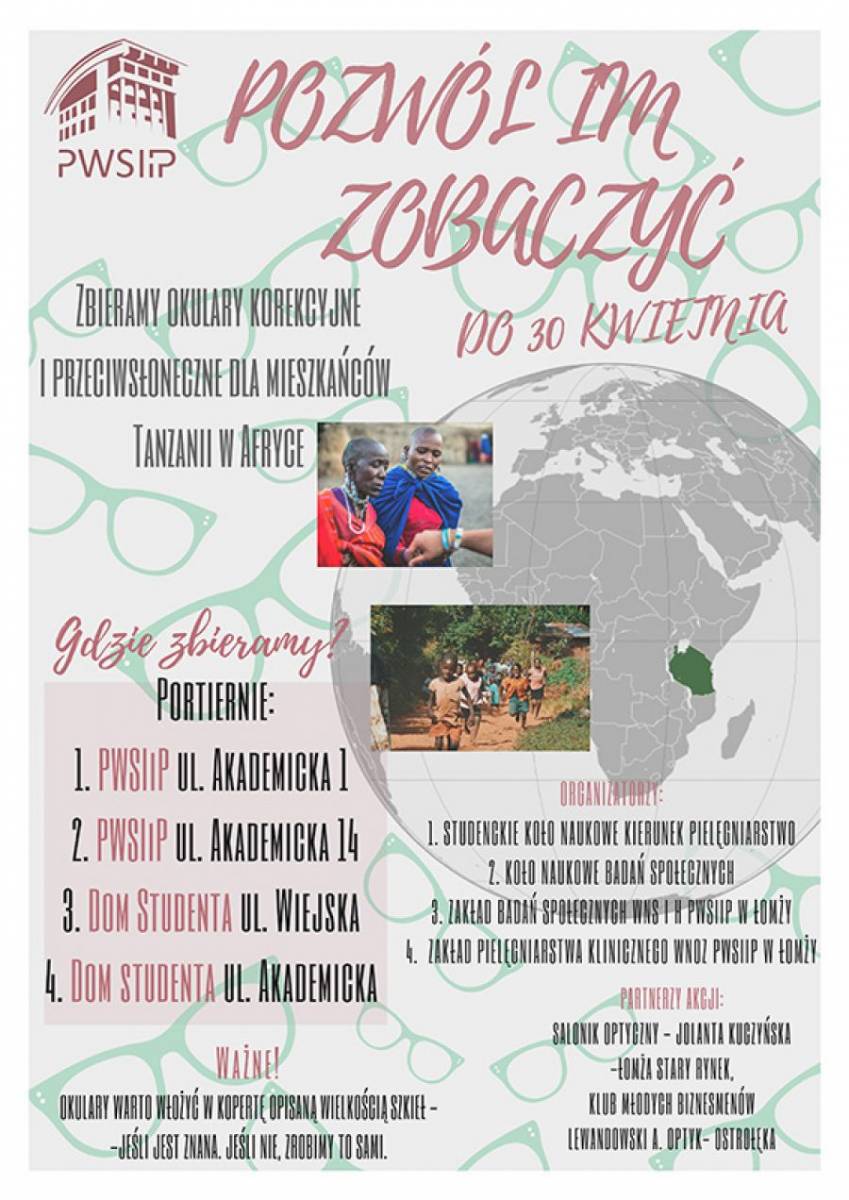 Zbierają okulary dla mieszkańców Tanzanii