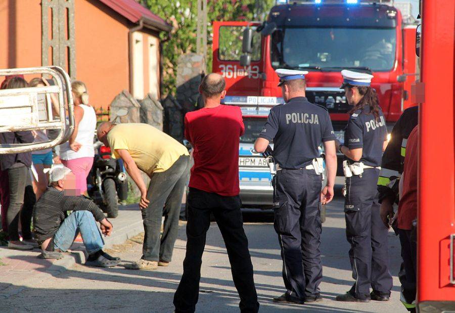 Zderzenie skutera z ładowaczem czołowym [FOTO]