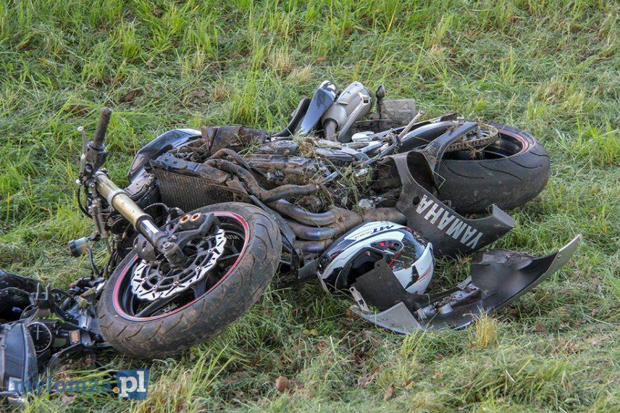 Wypadek motocyklisty na trasie Łomża - Ostrołęka [FOTO]