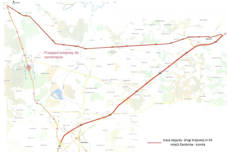 Przejazd kolejowy w Czerwonym Borze w przebudowie. Utrudniony przejazd DK63